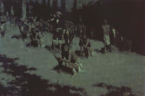Frederic Remington Apache Scouts Listening (mk43) France oil painting art